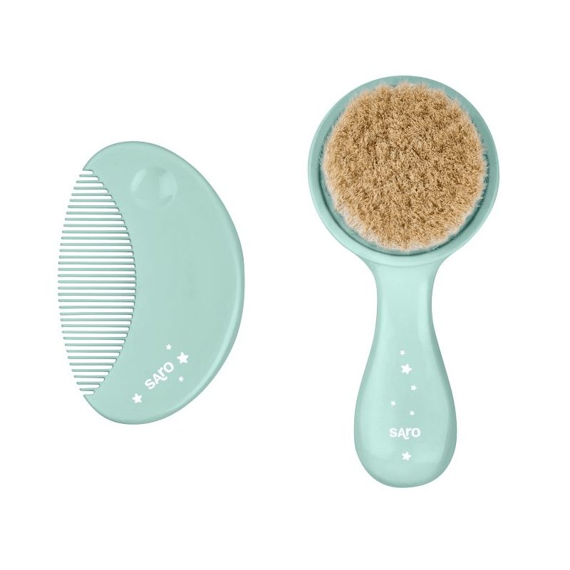 Brosse Et Peigne En Soies Naturelles - Menthe