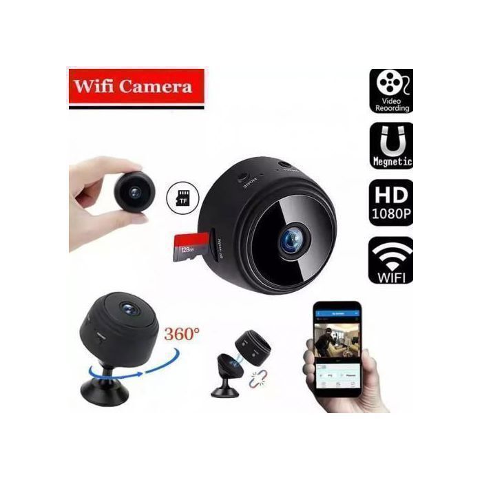 Mini Caméra - A9 - HD 1080P - Wifi - Vision Nocturne - Détection de Mouvement