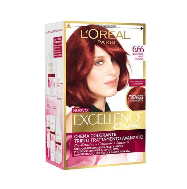 L'Oréal Paris Excellence - Crème coloration permanente Triple Soin 6.66 ROUGE RUBY