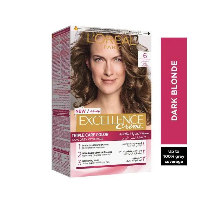 L'Oréal Paris Excellence   Crème coloration permanente Triple Soin  6 BLOND FONCE