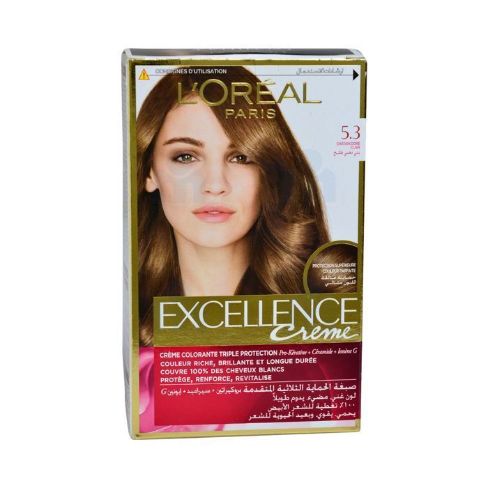 L'Oréal Paris Excellence -  Crème coloration permanente Triple Soin   5.3 CHATAIN CLAIR DORE