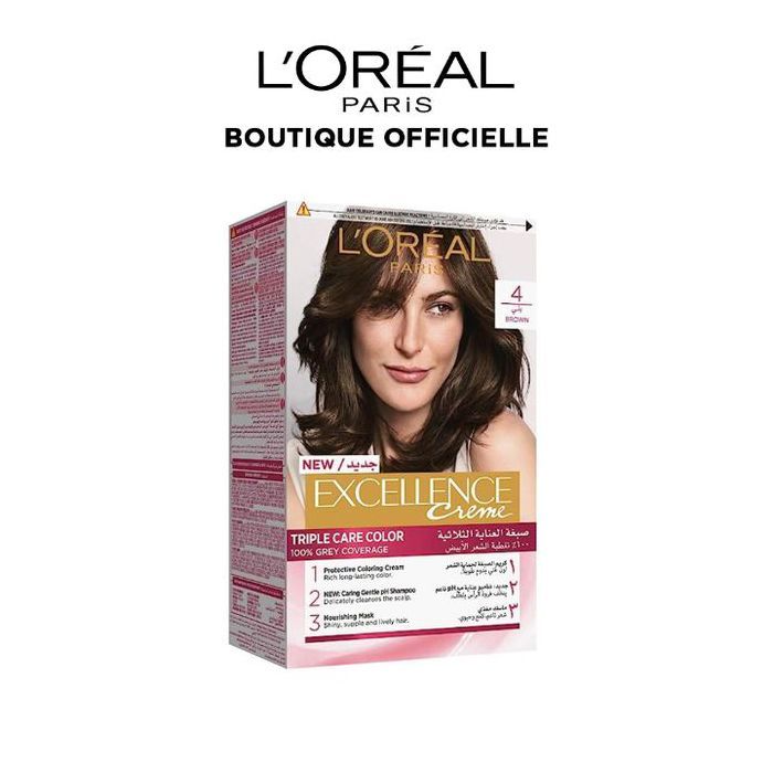 L'Oréal Paris Excellence -  Crème coloration permanente Triple Soin   4 CHATAIN
