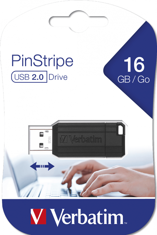 Micro-clé USB PinStripe de 16 Go  noire