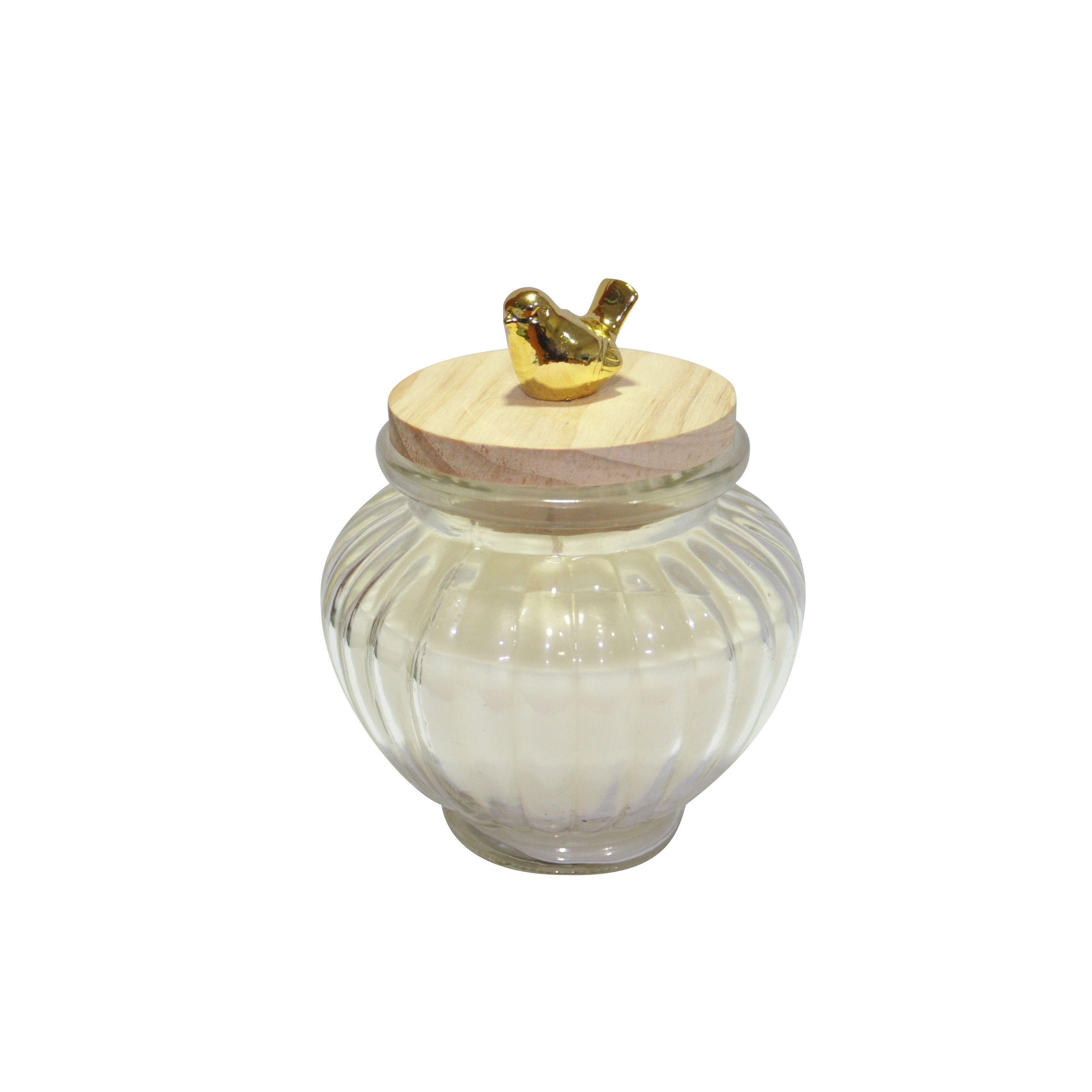 BOUGIE BOCAL PARFUME EN VERRE AVEC COUVERCLE  9X8.5 CM