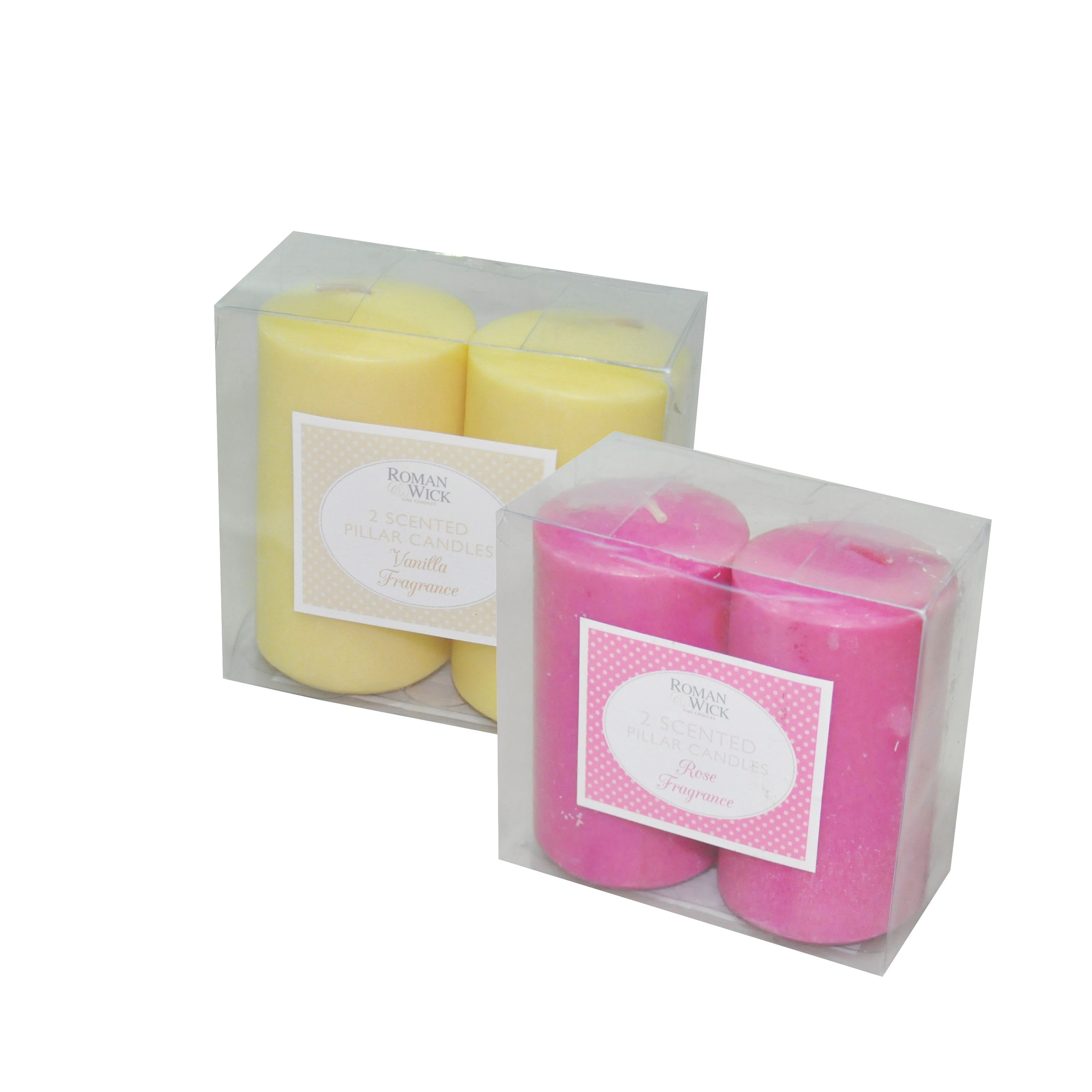 SET 2 BOUGIE CYLINDRIQUE PILLAR PARFUME13,2X5,5X14,5CM 175 GRAMS 15 HRS