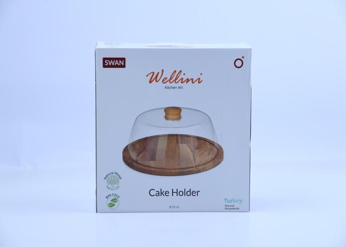 Cloche - Porte gateau en bois avec couvercle