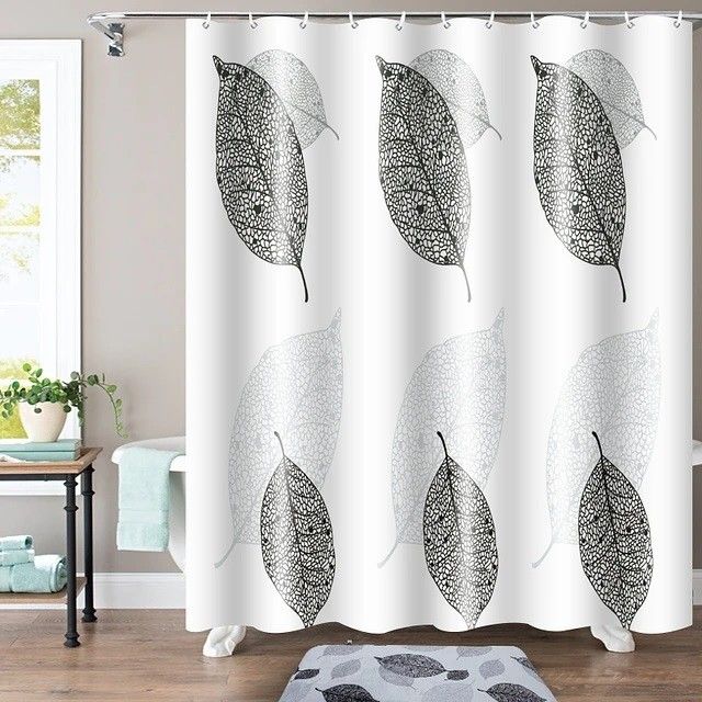 Rideau De Bain feuille d arbre Bathlux 180X200CM