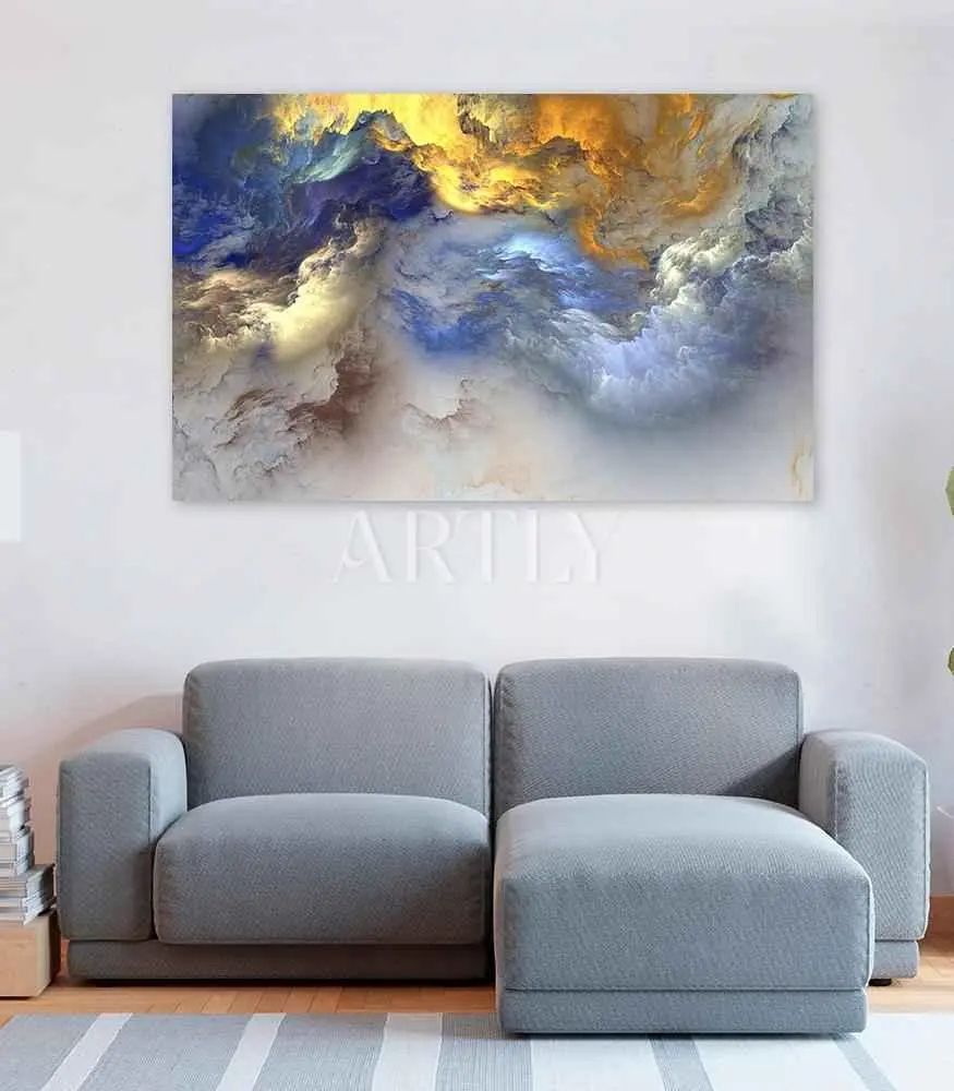 Tableau décoratif Nuage lumineux L100 x H65 cm imprimé sur canvas en toile artistique