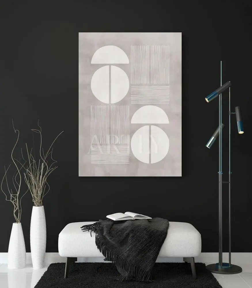 Tableau décoratif Demi-cercles L65 x H100 cm imprimé sur bâche enduite