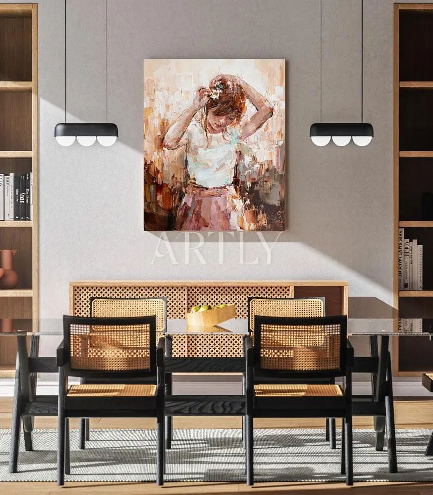 Tableau décoratif Petite fille pensive L40 x H60 cm imprimé sur bâche enduite