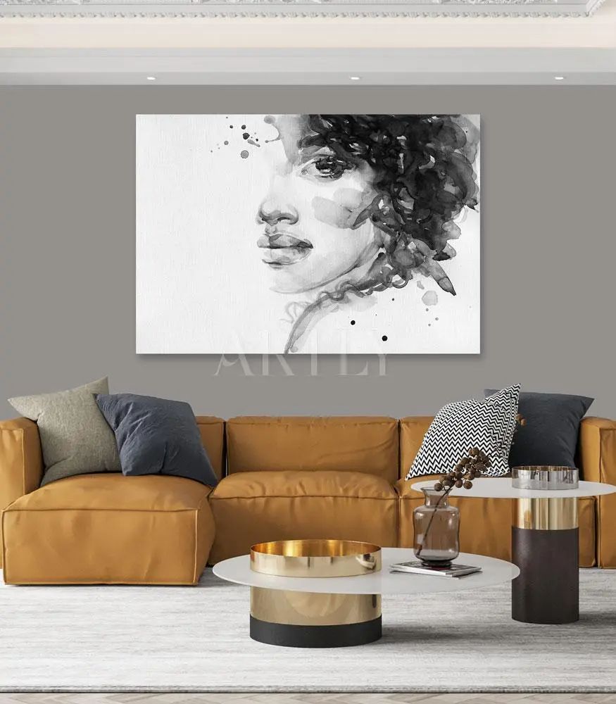 Tableau décoratif Profil abstrait L100 x H65 cm imprimé sur bâche enduite