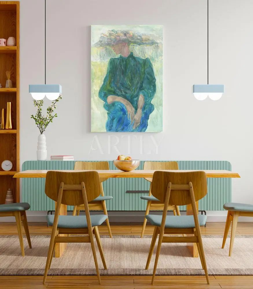 Tableau décoratif Parapluie en nuage L40 x H60 cm imprimé sur bâche enduite