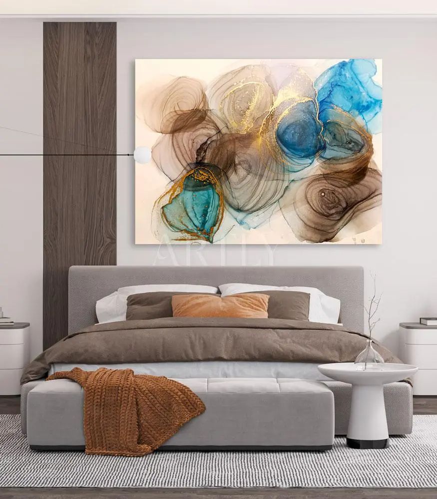 Tableau décoratif Tourbillons abstraits L60 x H40 cm imprimé sur bâche enduite
