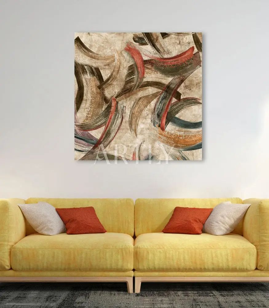 Tableau décoratif Random Strokes L60 x H60 cm imprimé sur canvas en toile artistique