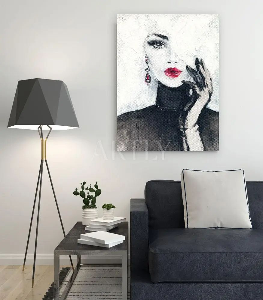 Tableau décoratif Abstract woman L40 x H60 cm imprimé sur canvas en toile artistique