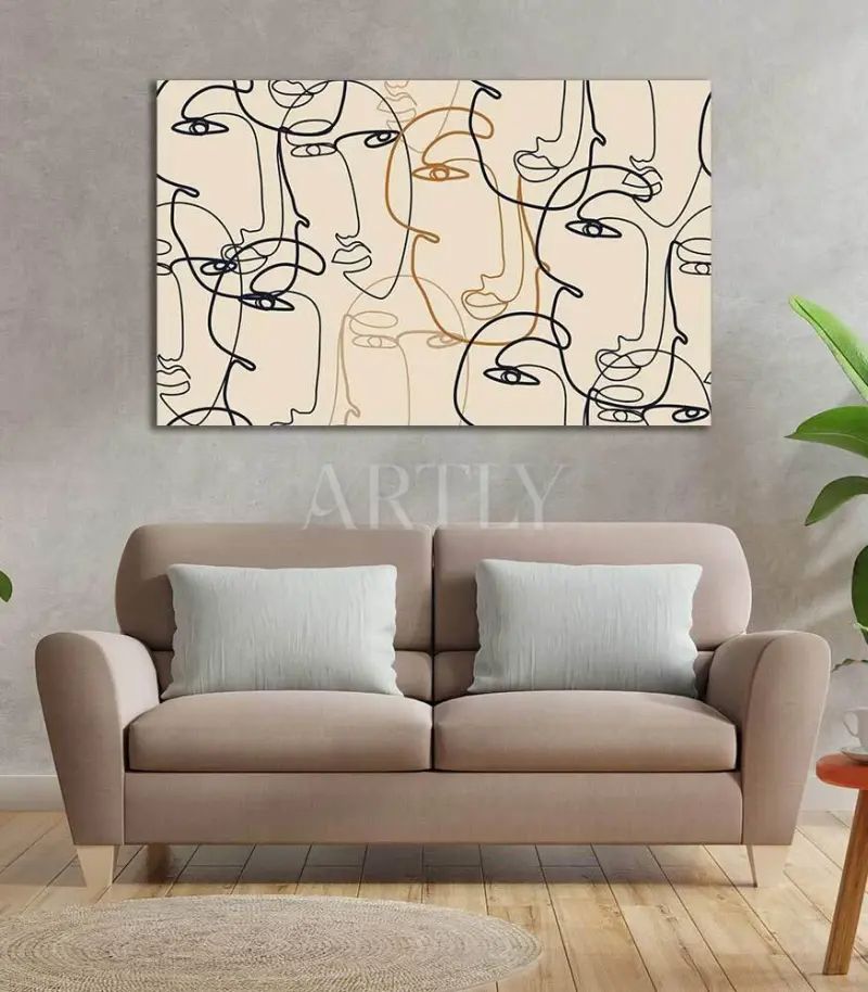 Tableau décoratif Mille têtes & tête L60 x H40 cm imprimé sur canvas en toile artistique