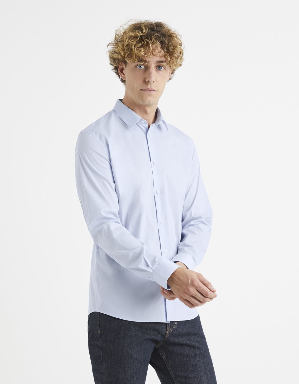 Chemise Manches longues slim stretch unie