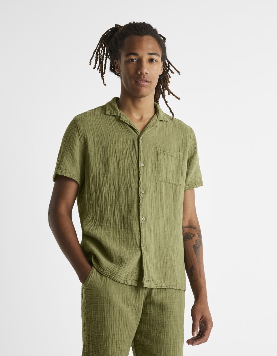 Chemise regular 100% gaze de coton