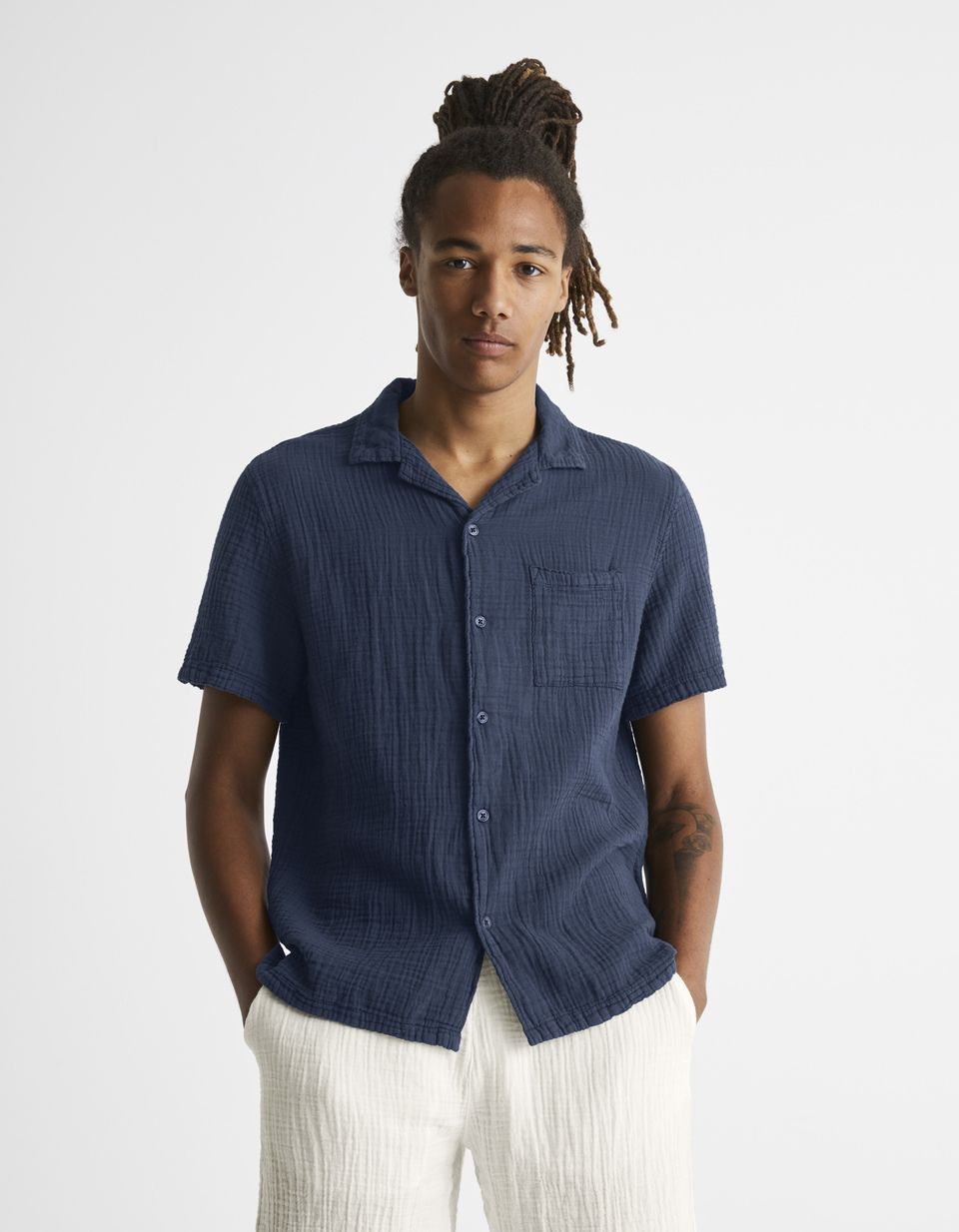Chemise regular 100% gaze de coton