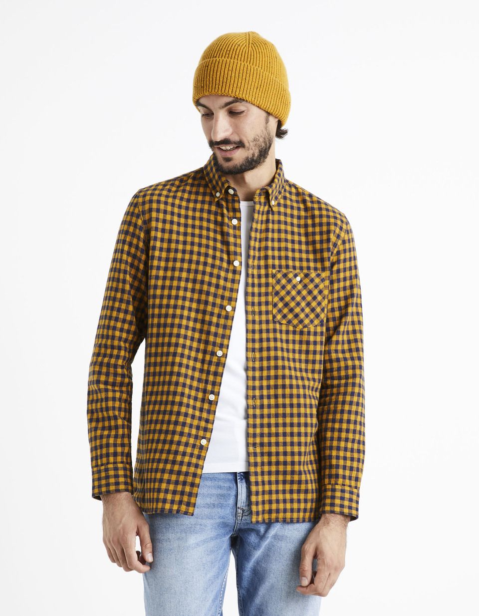 Chemise regular flanelle 100% coton à carreaux