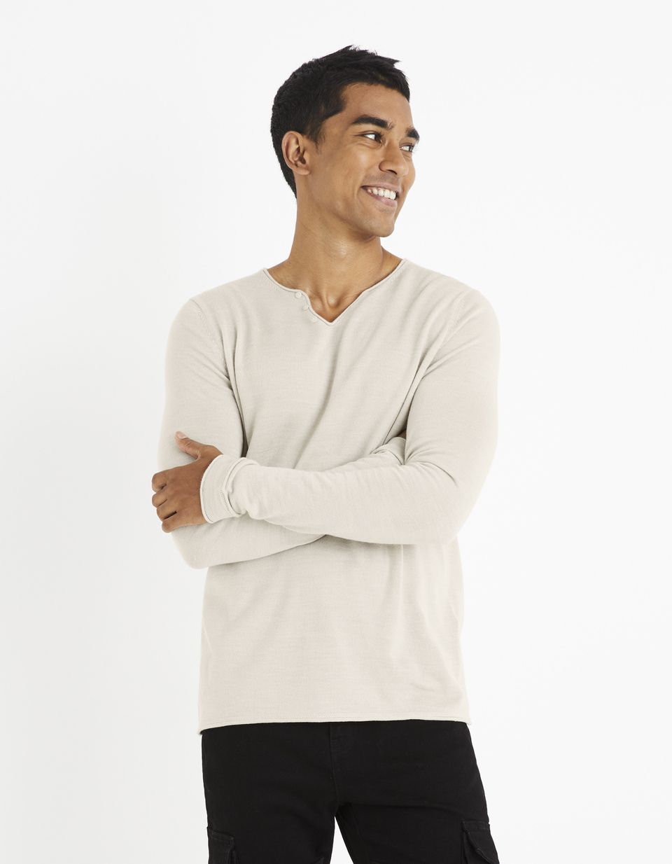 Pull col tunisien laine mélangé