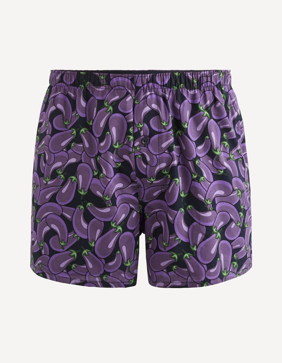 Caleçon popeline 100% coton aubergine