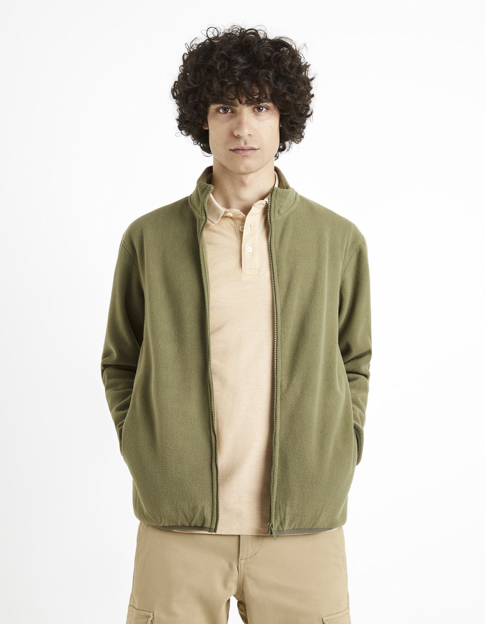 Sweat polaire zippé col montant