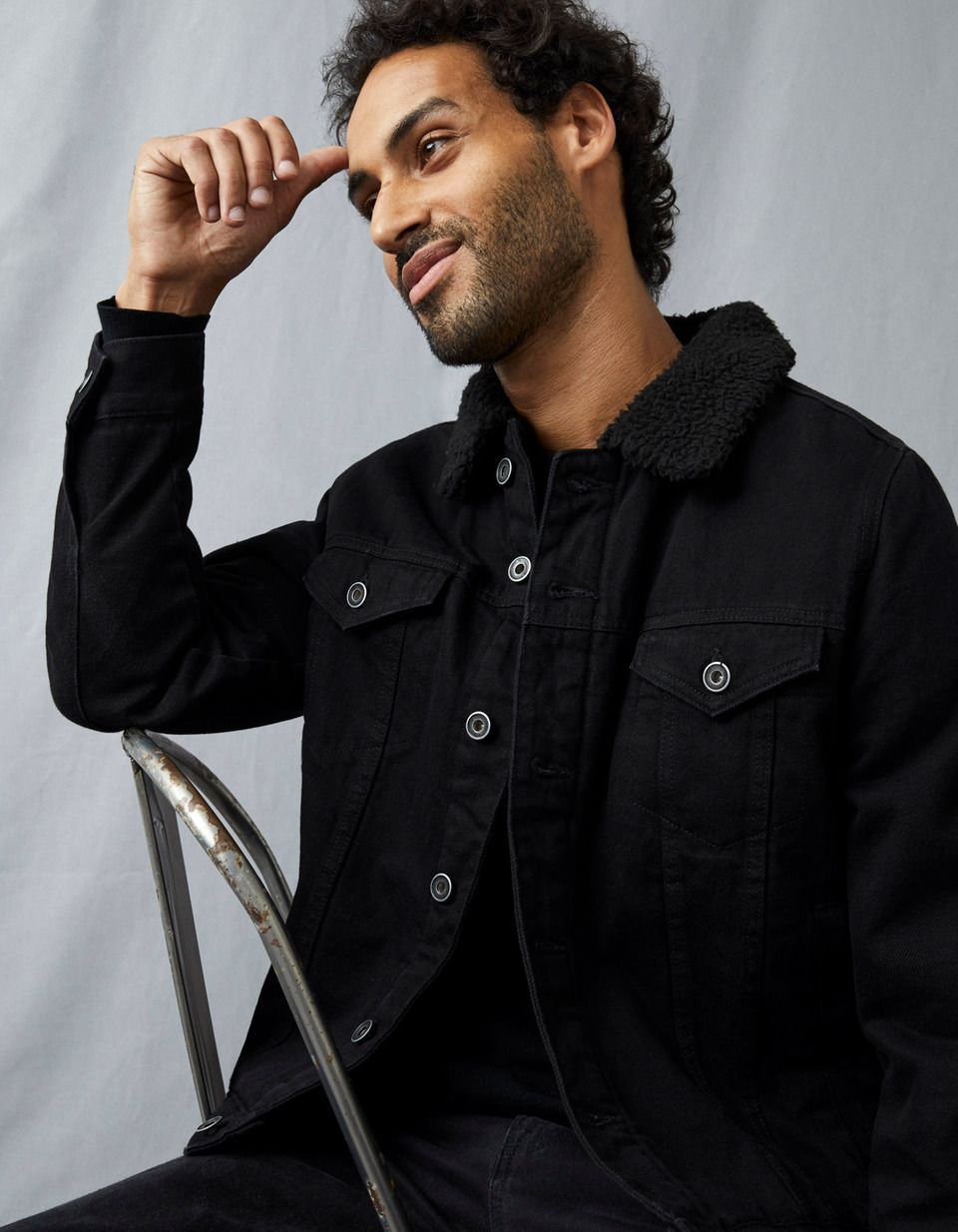 Blouson denim doublé sherpa