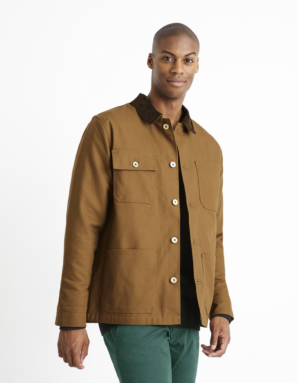 Blouson 100% coton col velours
