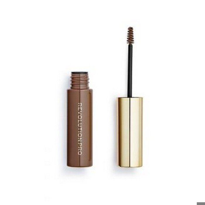 Crayon sourcils - MAKEUP REVOLUTION - Warm Brown - Gel fixant - Multi-usage - Petite baguette