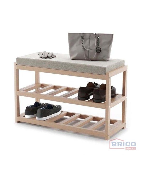 Porte-chaussures en bois avec banquette