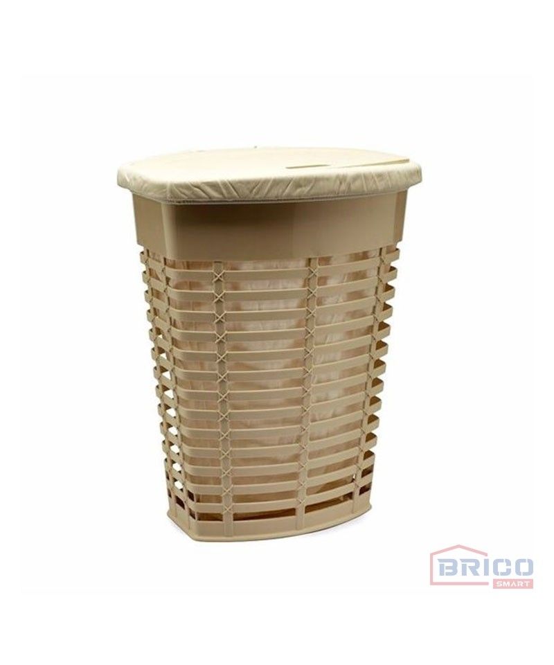 Panier à linge avec tissu - Beige