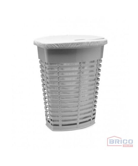 Panier à linge avec tissu - Gris