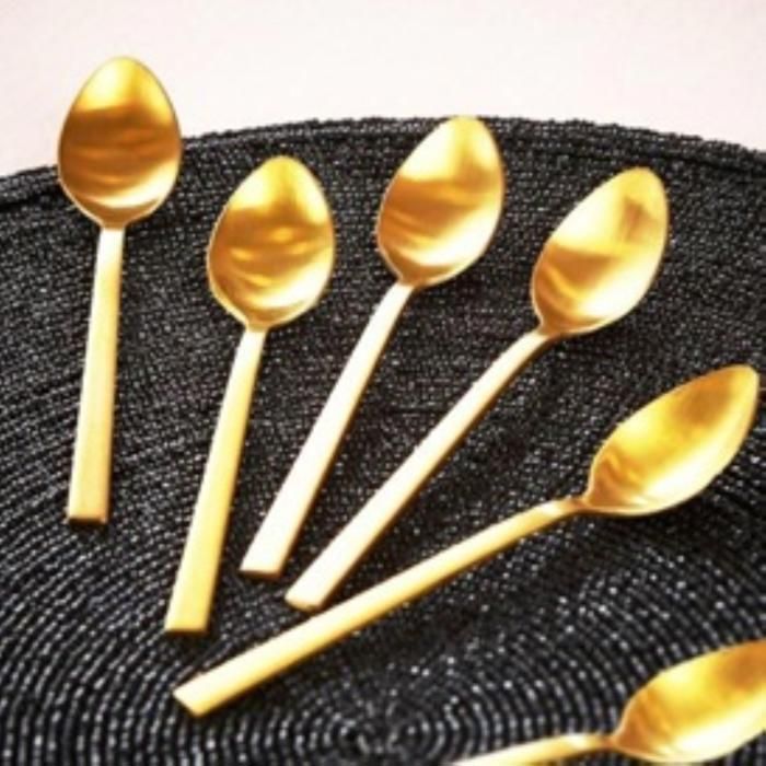 SET DE 6 CUILLERES A DESSERT - GOLD