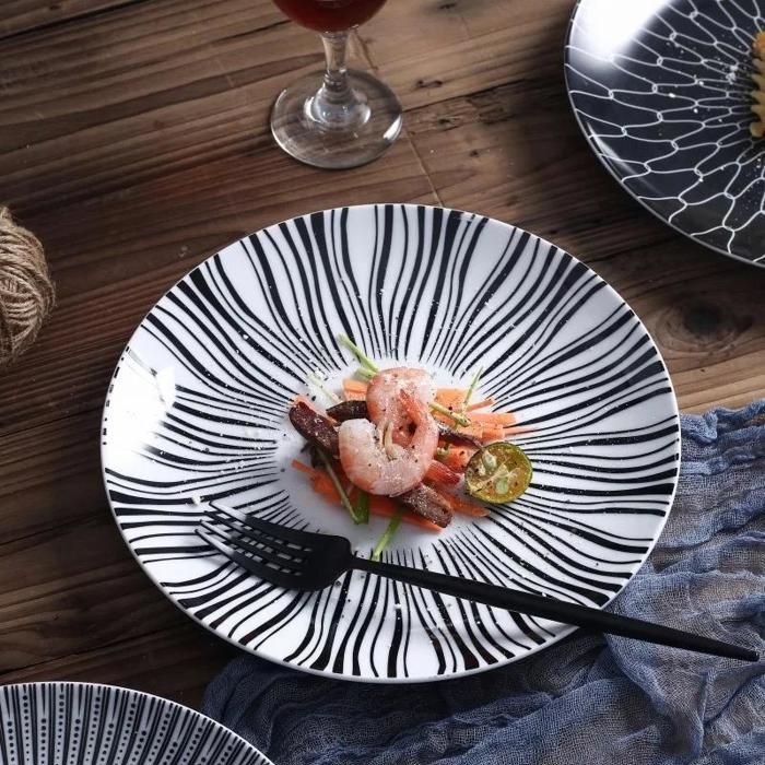 ASSIETTE A GATEAU RAYURES BLANCHE
