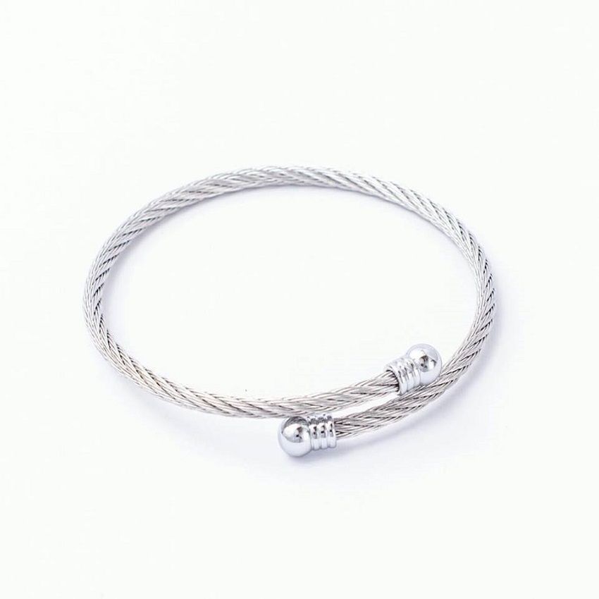 Bracelet Slim en Acier Inoxydable - Argenté + Boite Cadeau