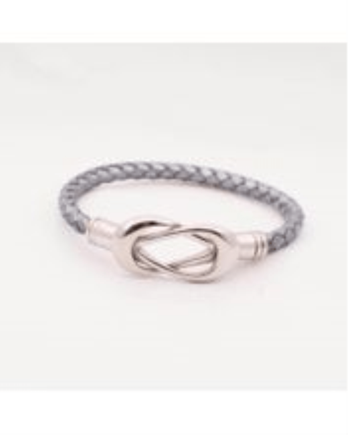 Bracelet Noeud en Cuir à motif en Acier - Gris + Boite Cadeau