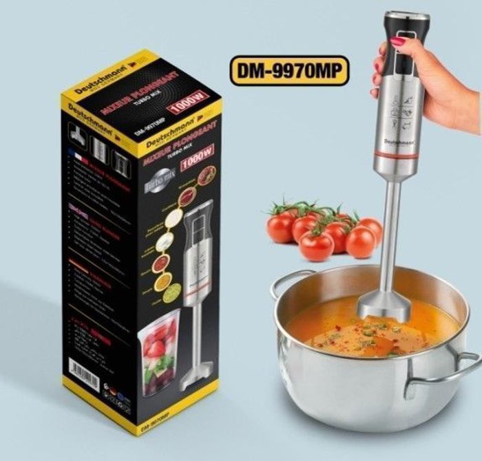 Mixeur Plongeant - DEUTSCHMANN - IH-9970MP - 1000W - Lame Inox - Variateur de Vitesse - Turbo