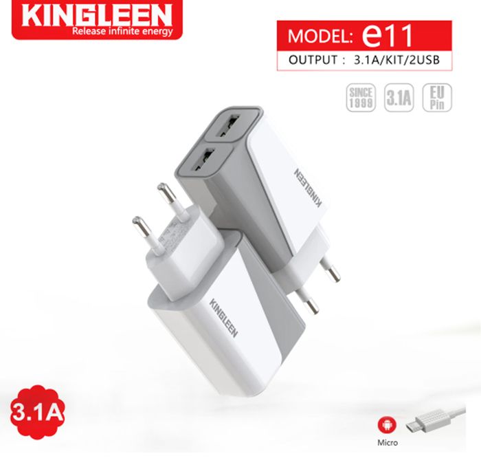 charge rapide à double USB KINGLEEN E11 3.1A Pour chargeur les téléphones smartphones Adaptateur