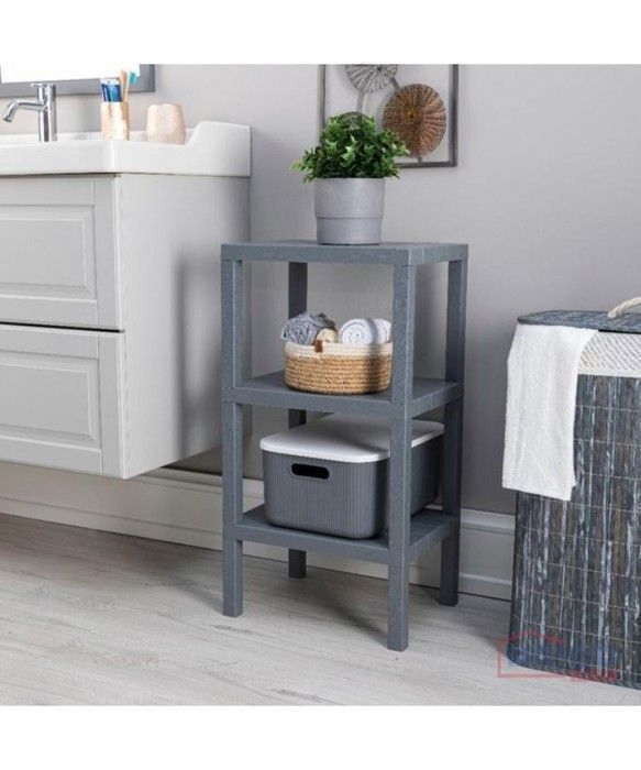Etagère de rangement 38x29x74cm - 3 niveaux - Gris