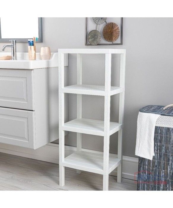 Etagère de rangement Blanche 4 niveaux - 38*29*100cm - Ferri