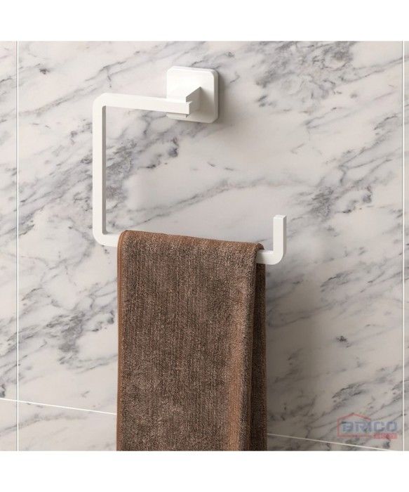 Porte-serviette en aluminium blanc mat