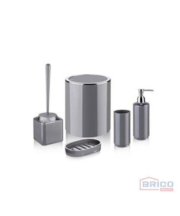 Ensemble de salle de bain rond (5 pièces - Anthracite)