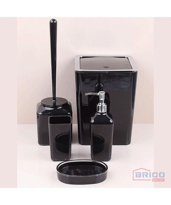 Ensemble de salle de bain carré  (5 pièces - Noir )