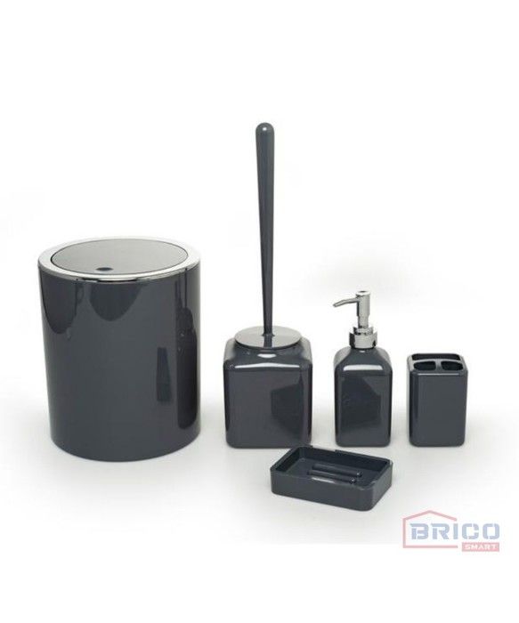 Ensemble de salle de bain rond  (5 pièces - Noir )