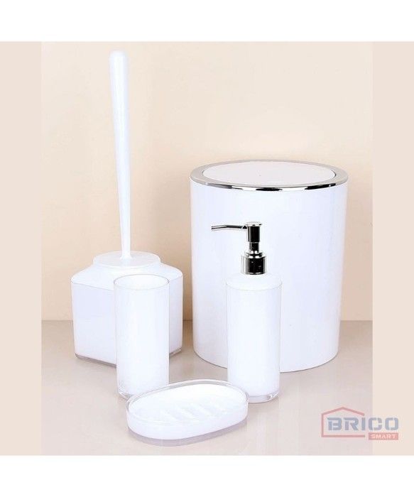 Ensemble de salle de bain rond  (5 pièces - Blanc )