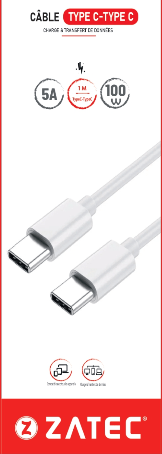 Câble Type-C to Type-C 5A