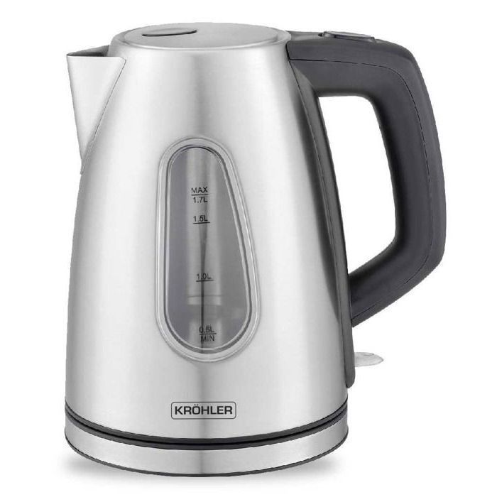 Bouilloire electrique KRÖHLER -PEBT-905- 360° - Inox 1,7L