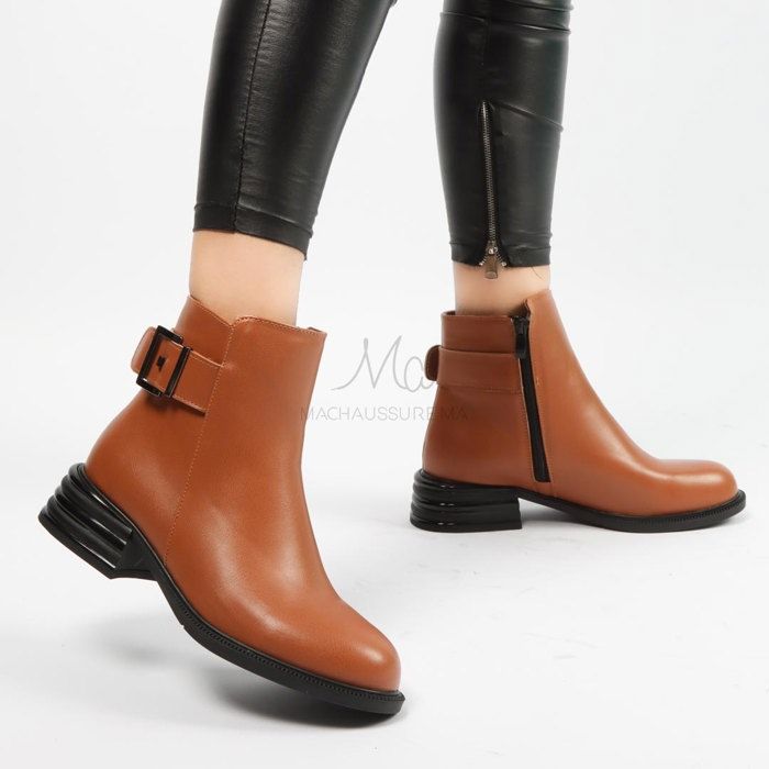 GAIA - Bottines à talon en Tabac