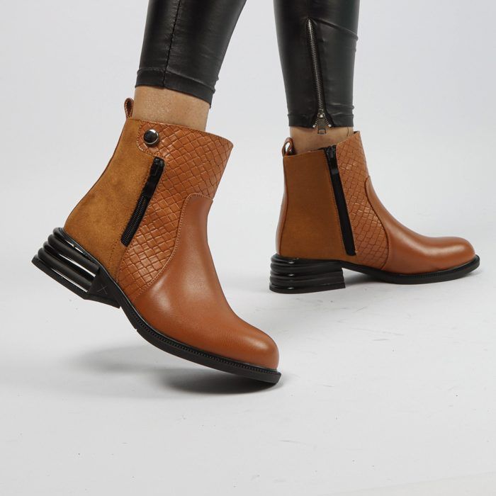 CRONOS - Bottines à talon en Tabac